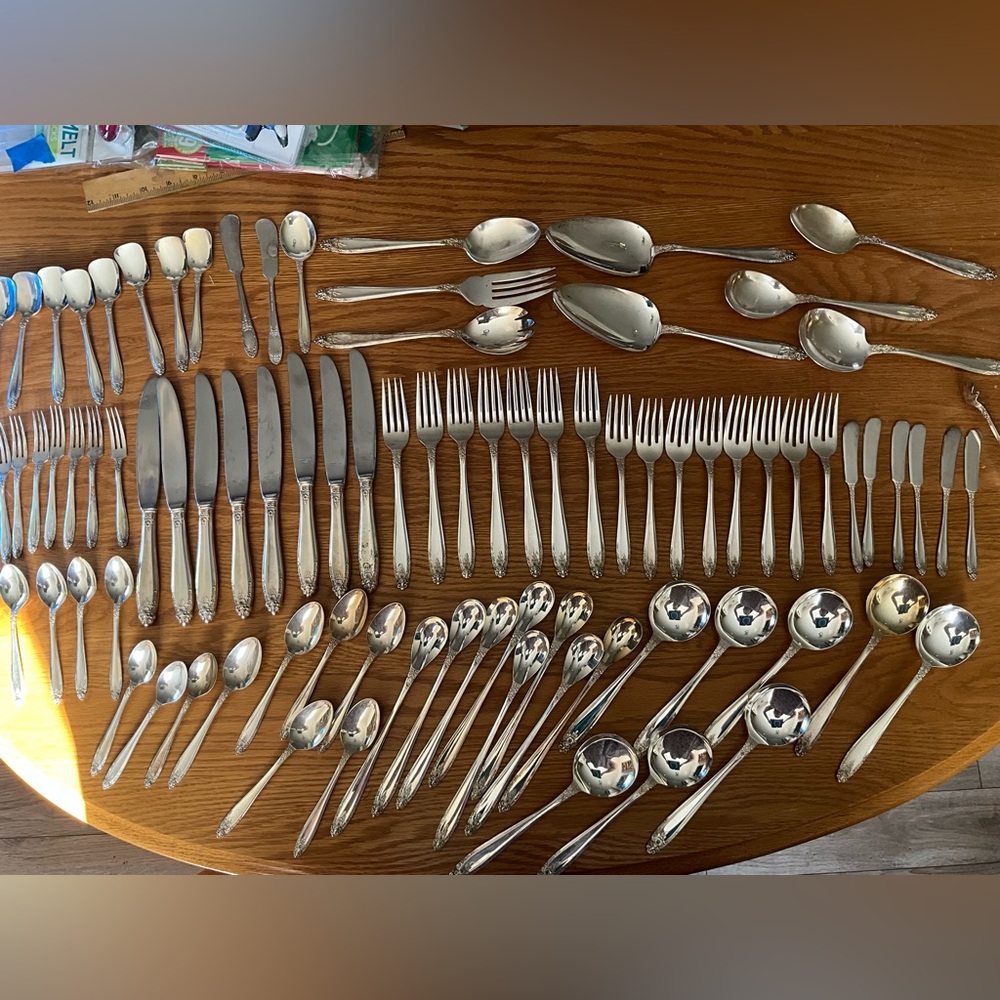 MCM Eldan Eld15 Prelude Nickel Silver Flatware 86 Pieces Place Set 7 And Serving